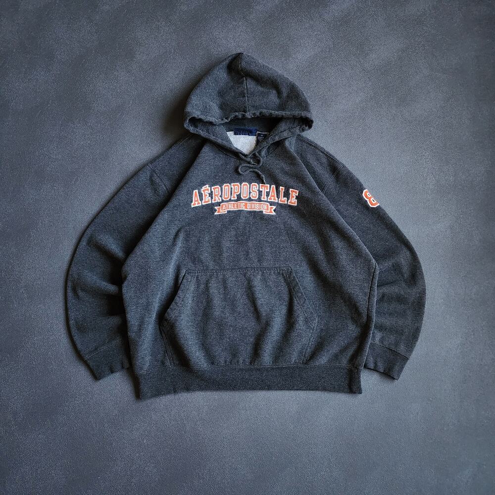 Y2K Aeropostale Athletics Grey Pullover Hoodie XXL